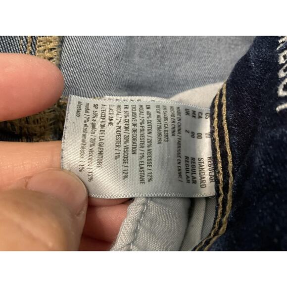 American Eagle Outfitters Jeans Womens 00 Blue Kick Boot Super Stretch Bootcut - Picture 9 of 13